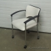 Teknion Amicus Series White Rolling Guest Chair